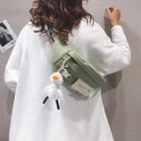 Canvas Chest Bag for Girls Casual Phone Pouch