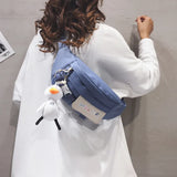 Canvas Chest Bag for Girls Casual Phone Pouch