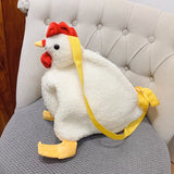 Chickens Shape Bag Zipper Crossbody Purse Soft Fleece Shoulder Bag