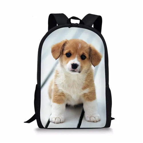 Chihuahua Dog Print Kids School Backpack Bookbag Mochilas Escolares