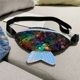 Girls Sequin Waist Bag Coin Purse Single Shoulder Bag
