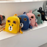 3D Cartoon Animal Plush Kids Backpack Kindergarten Boys Girls Schoolbags
