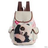 Chinese Women's Backpack Panda Floral Printed Handbags