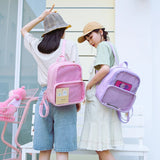 Clear Transparent Women Backpacks Jelly Student Schoolbags