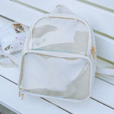 Clear Transparent Women Backpacks Jelly Student Schoolbags