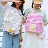 Clear Transparent Women Backpacks Jelly Student Schoolbags
