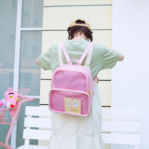 Clear Transparent Women Backpack PVC Jelly Student Schoolbags Teenage Girls Bags