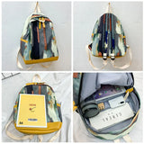 Graffiti Camo Backpack Female Schoolbag Nylon Travel Rucksack Teen Girl Bag