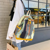 Graffiti Camo Backpack Female Schoolbag Nylon Travel Rucksack Teen Girl Bag