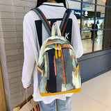 Graffiti Camo Backpack Female Schoolbag Nylon Travel Rucksack Teen Girl Bag