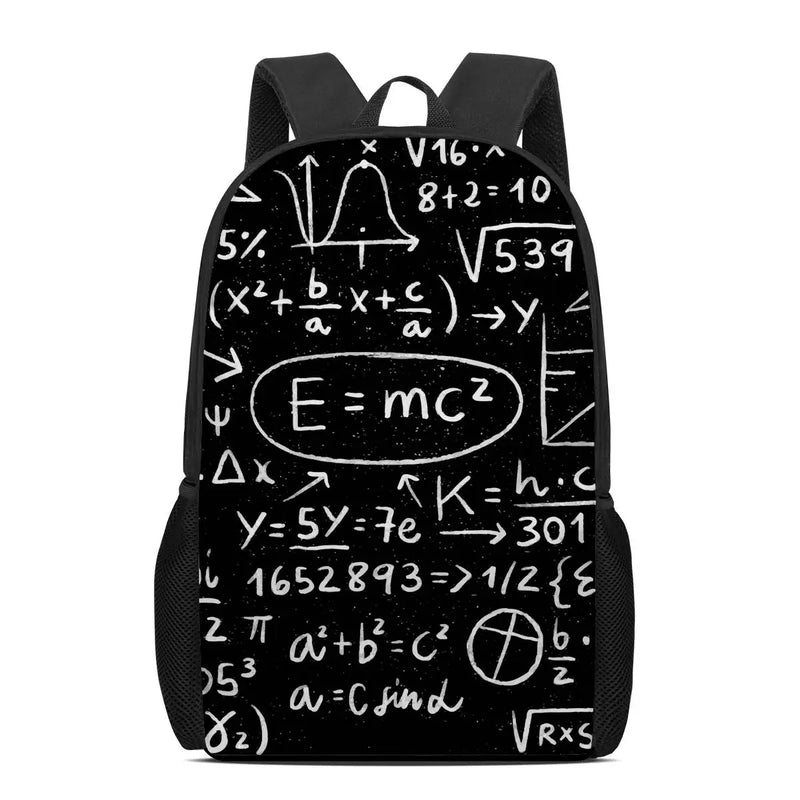 Equations Pattern Schoolbag for Girls Boys Back Pack Student School Bag