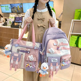 Contrast Colors Backpack Large Capacity Shoulder Bag
