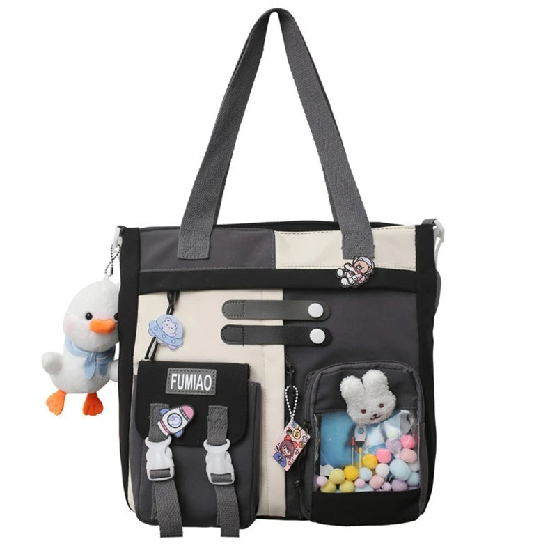 Contrast Colors Backpack Large Capacity Shoulder Bag