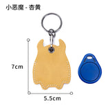 Fish Shape Split Second Layer Cow Leather Key Tag Holder