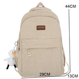 Corduroy Woman Backpack School Book BagPack