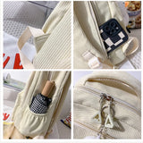 Corduroy Woman Backpack School Book BagPack