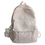 Corduroy Women Backpack Solid Female Student School Bag For Teenage Girl