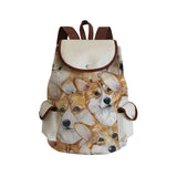 Corgi Printing Backpacks Outdoors Shoulders Bag Travel Women's Bag Soft