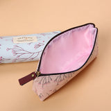 Floral Flower Canvas Cosmetic Bag Zipper Pencil Cases