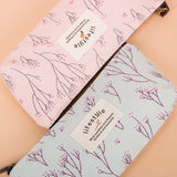 Floral Flower Canvas Cosmetic Bag Zipper Pencil Cases