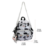 Cow Backpack with Pendants Small Casual Daypack Shopping Travel Bag