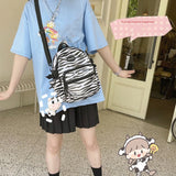 Cow Backpack with Pendants Small Casual Daypack Shopping Travel Bag