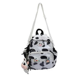 Cow Backpack with Pendants Small Casual Daypack Shopping Travel Bag