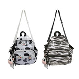 Cow Backpack with Pendants Small Casual Daypack Shopping Travel Bag