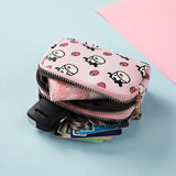 Cow Pattern Coin Purse Card Wallet Double Pocket Zipper Key Bag