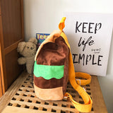 Canvas/Plush Hamburger Backpack for Women