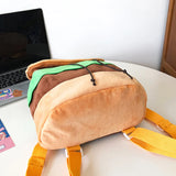 Canvas/Plush Hamburger Backpack for Women
