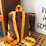 Canvas/Plush Hamburger Backpack for Women