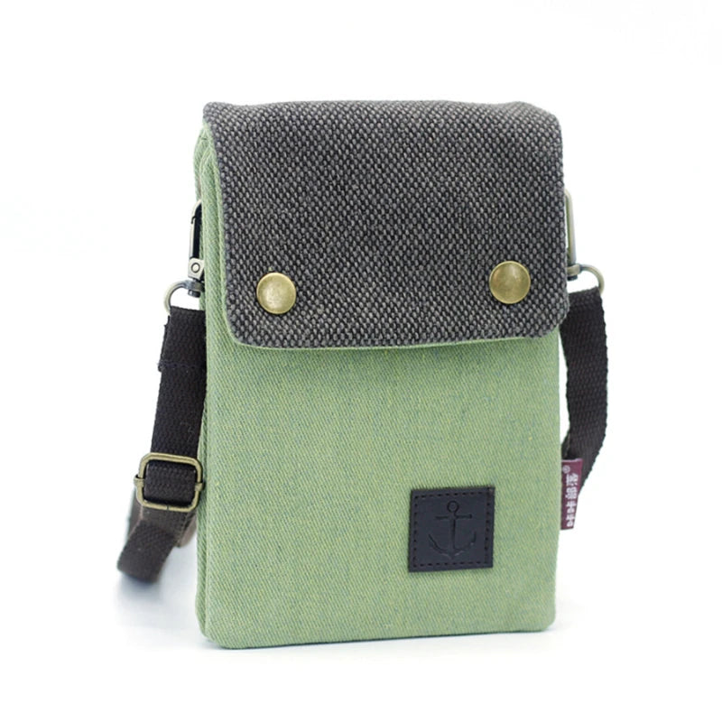 Canvas Cross-body Shoulder Bag for Mobile Phone