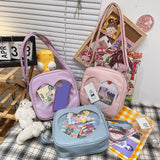 Crossbag PU Square Bag Ladies Love Itabag Transparent Heart Anime Lolita Bag