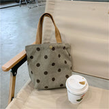 Corduroy Plaid Shoulder Bag Retro Style Small Handbag for Women