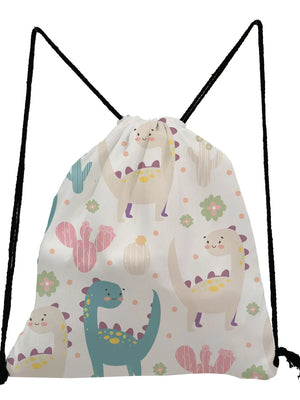 Dinosaur Drawstring Bag Girls Backpack Teenager Storage Bags