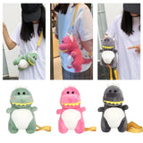 Dinosaur Shoulder Bag Winter Women Cartoon Lovely Fluffy Crossbody Messenger Bag
