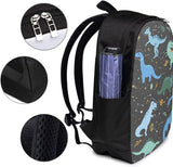 Dinos In Space Cartoon Backpack Water Resistant School Bookbag