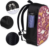 Dino Unicorn Burgundy Backpack for Teens School Bookbag 17 Inch Laptop
