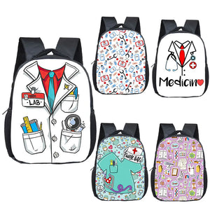 Doctor Nurse Uniform Print Backpack School Bags for Kids