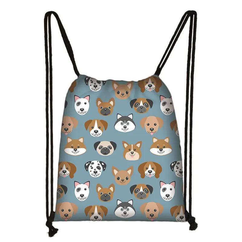 Chihuahua Print Drawstring Bag for Women, Teens & Girls