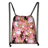 Chihuahua Print Drawstring Bag for Women, Teens & Girls