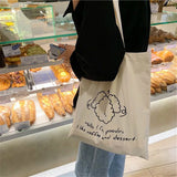 Dog Ladies Canvas Shoulder Bag Thin Cotton Women Eco Reusable Shopping Bags