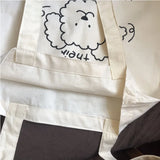 Dog Ladies Canvas Shoulder Bag Thin Cotton Women Eco Reusable Shopping Bags