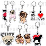 PUG Keychain Cartoon Pet Pendant Pet Lover Gift
