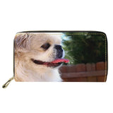 Dog Pattern Long Wallet Zipper Phone Bag Animal Clutch Tote Bag