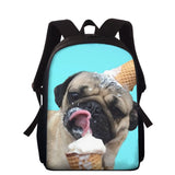 3D Print Kids Backpack Dog Puppy Book Bag Student School Bags For Boys Girls