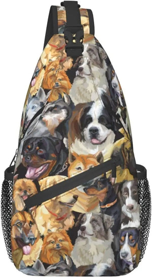 Dog Sling Bag Crossbody Chest Daypack Women Shoulder Bag