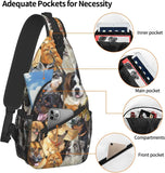 Dog Sling Bag Crossbody Chest Daypack Women Shoulder Bag