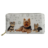 Yorkshire Terrier Print Long Wallet Leather Women Purses Shopping Clutch Bag